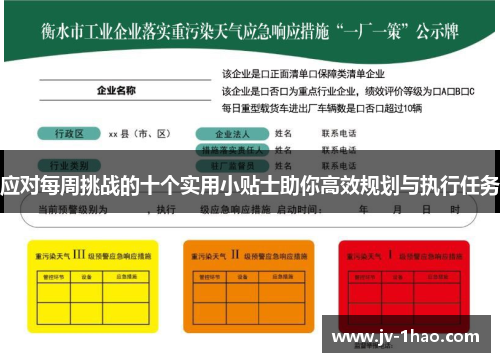 应对每周挑战的十个实用小贴士助你高效规划与执行任务 应对每周挑战的十个实用小贴士助你高效规划与执行任务
